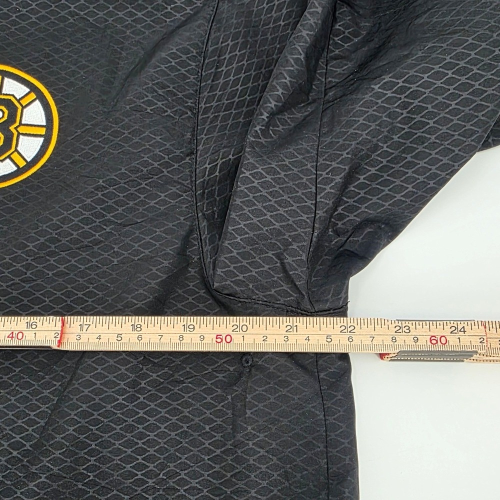 REEKBOK CENTER ICE BOSTON BRUINS 1/4 Zip WINDBREAKER MENS MEDIUM BLACK YELLOW - Picture 13 of 15